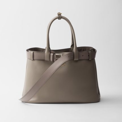 Prada Buckle Large Leather Handbag With Belt