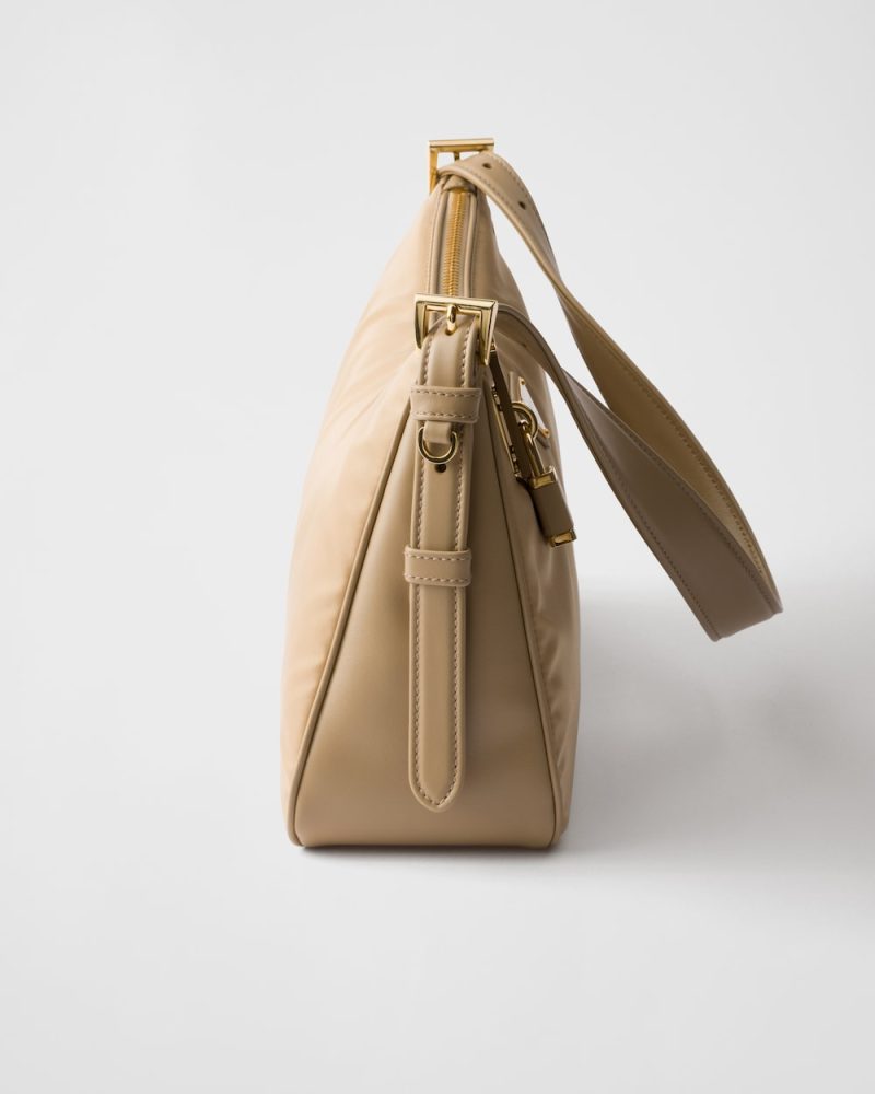 Prada Aim??e Large Re-Nylon and Leather Shoulder Bag With Padlock - Image 6