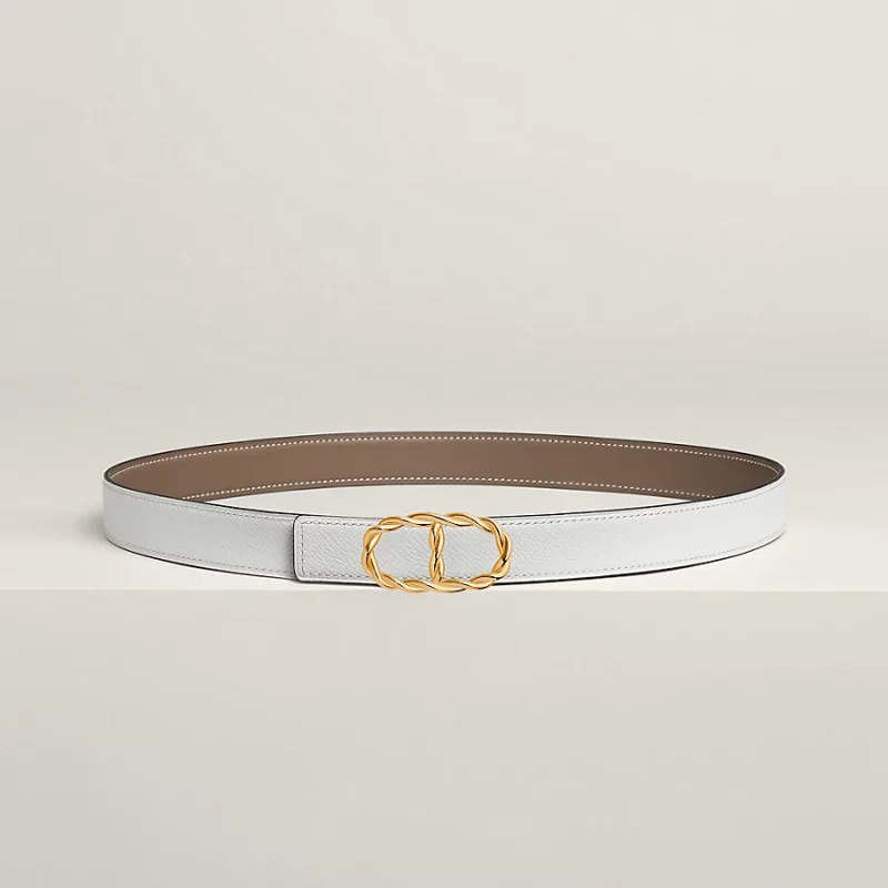 Maillon Torsade belt buckle & Reversible leather strap 24 mm - Image 2