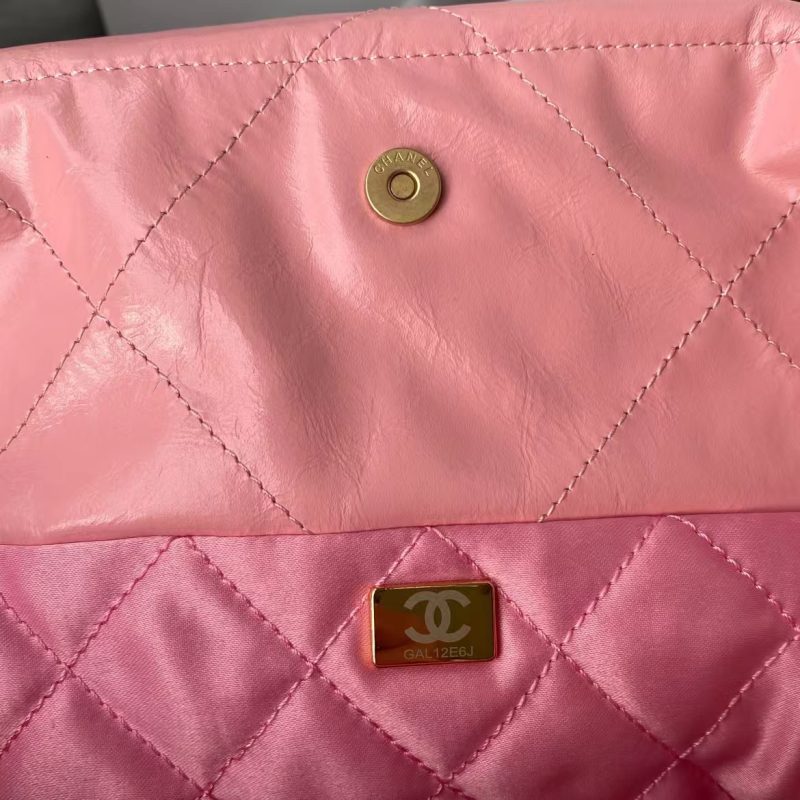 Chanel 22 AS3260 Small Bag Pink Calfskin Gold Hardware - Image 9