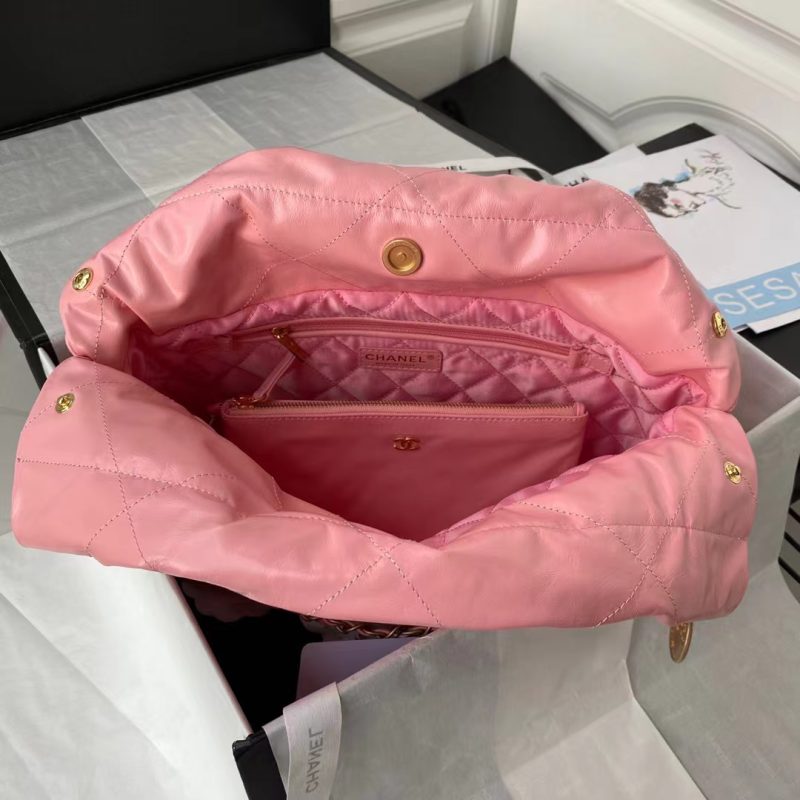 Chanel 22 AS3260 Small Bag Pink Calfskin Gold Hardware - Image 5