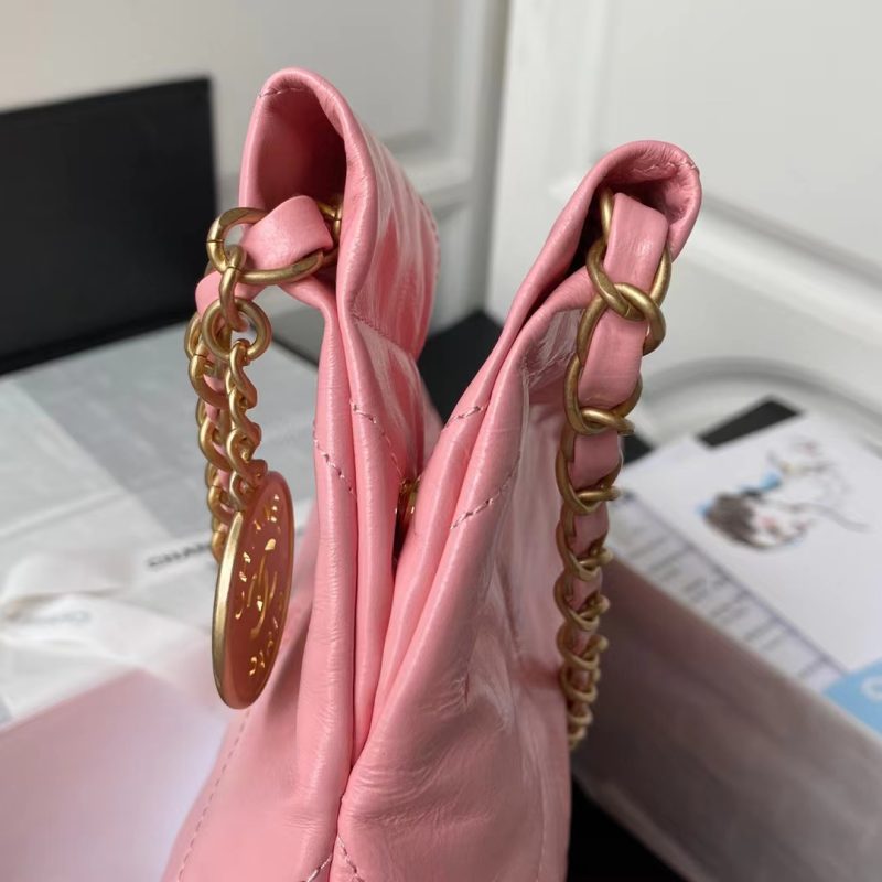 Chanel 22 AS3260 Small Bag Pink Calfskin Gold Hardware - Image 4