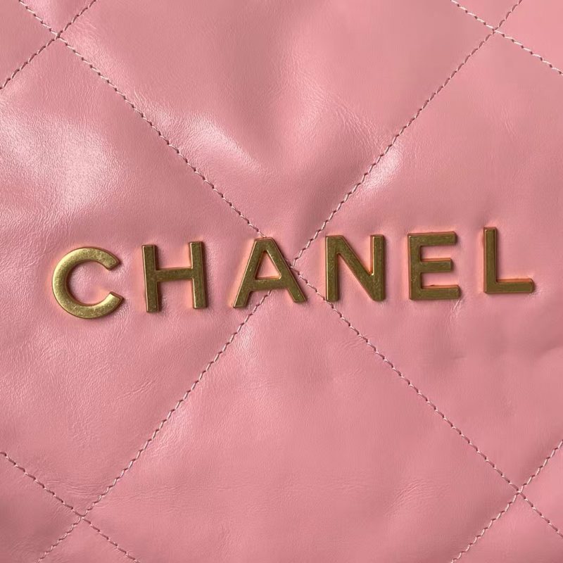 Chanel 22 AS3260 Small Bag Pink Calfskin Gold Hardware - Image 3