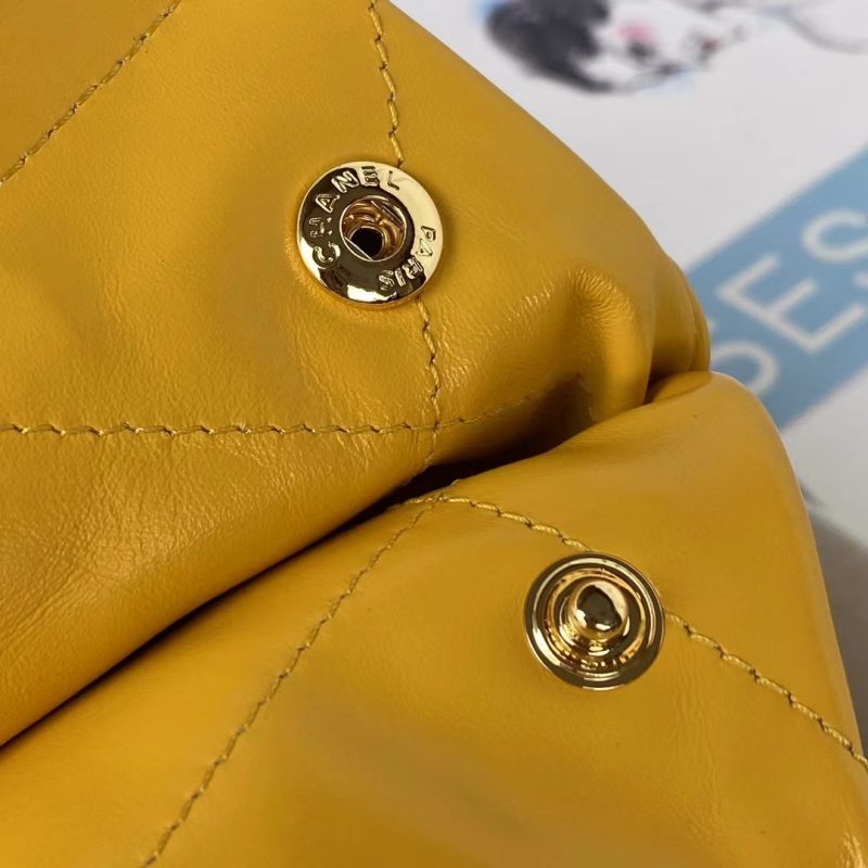 Chanel 22 AS3260 Small Bag Yellow Calfskin Gold Hardware - Image 6