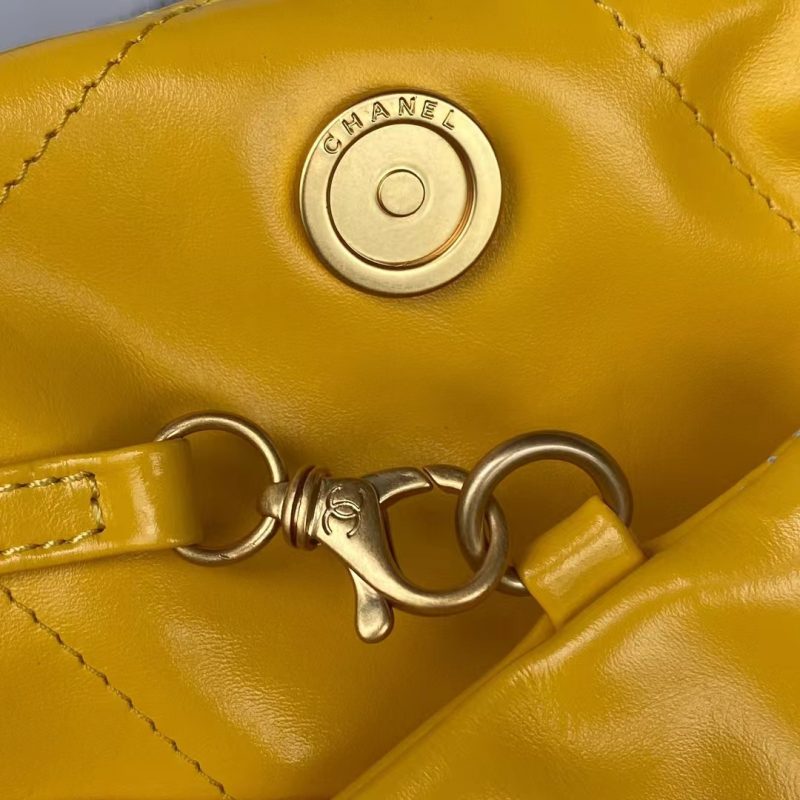Chanel 22 AS3260 Small Bag Yellow Calfskin Gold Hardware - Image 7