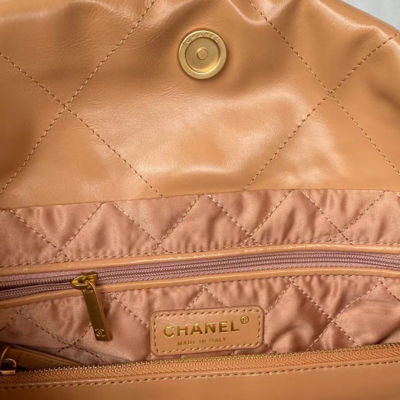 Chanel 22 AS3260 Small Bag Brown Calfskin Gold Hardware - Image 7