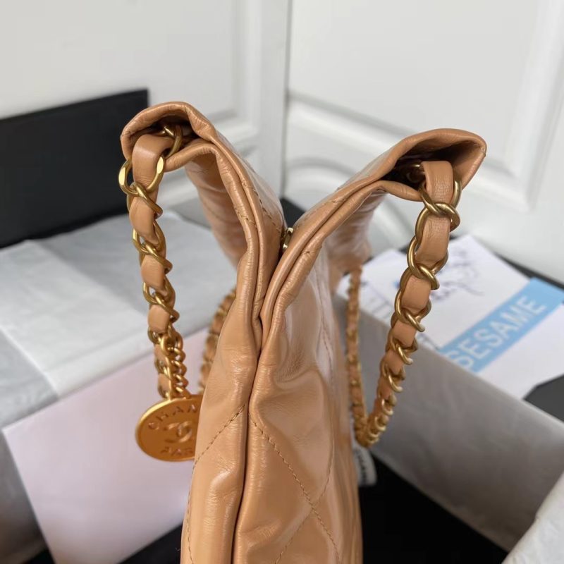 Chanel 22 AS3260 Small Bag Brown Calfskin Gold Hardware - Image 5